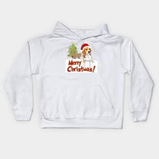 Merry Christmas Beagle Dog! Kids Hoodie